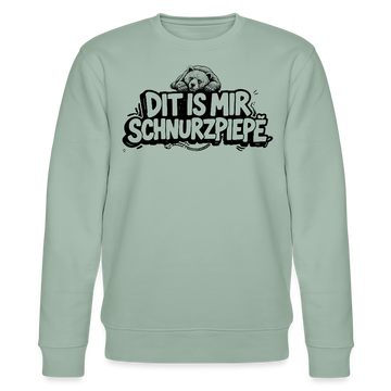 Berliner Bär-Souvenir-DIT IS MIR SCHNURZPIEPE-Unisex Bio-Sweatshirt - Helles Graugrün