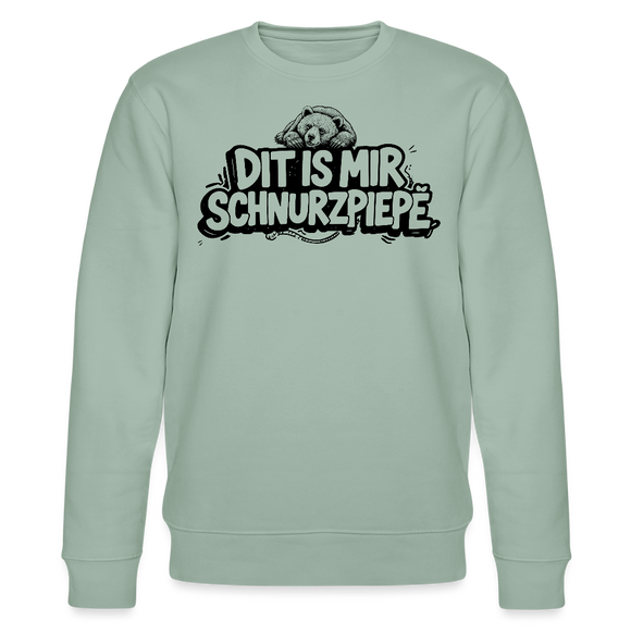 Berliner Bär-Souvenir-DIT IS MIR SCHNURZPIEPE-Unisex Bio-Sweatshirt - Helles Graugrün