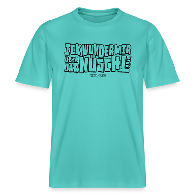 Berliner Spruch-ICK WUNDER MIR-RELAXED FIT Unisex BIO T-Shirt - Poolblau