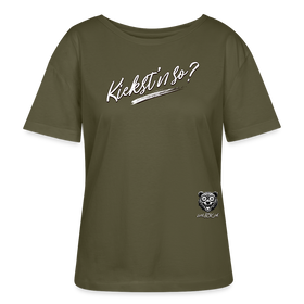 KIEKSTN SO? Rundhals Frauen Bio-T-Shirt - Khaki