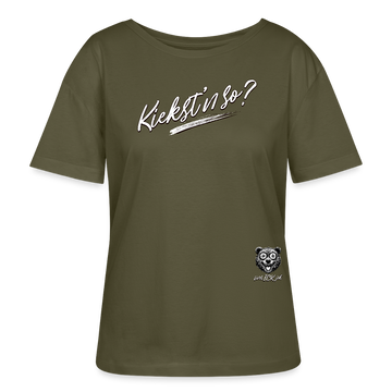 KIEKSTN SO? Rundhals Frauen Bio-T-Shirt - Khaki