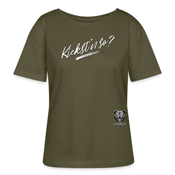 KIEKSTN SO? Rundhals Frauen Bio-T-Shirt - Khaki