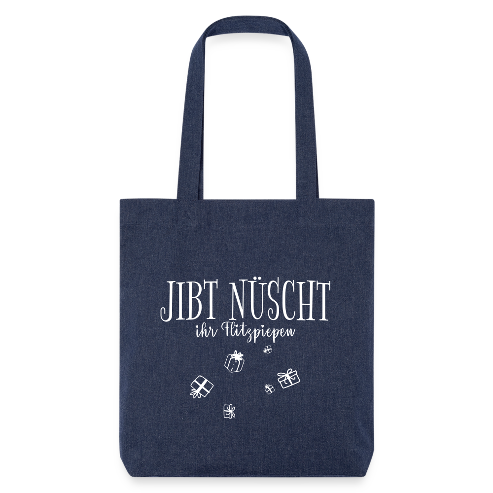 JIBT NÜSCHT - recycelter Heavyweight Stoffbeutel - melange Blue