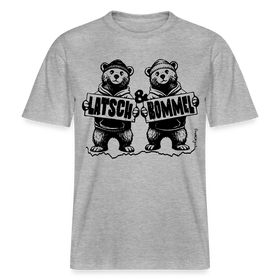 LATSCH & BOMMEL-relaxed fit Unisex Bio T-Shirt - Grau meliert