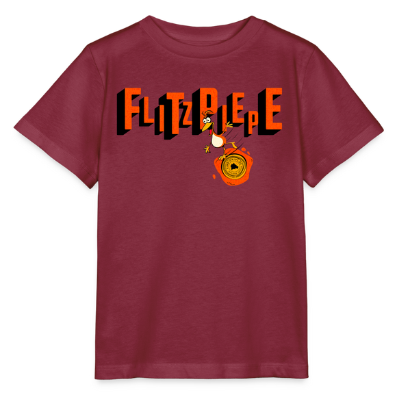 FLITZPIEPE - Kinder T-Shirt BIO - Burgunderrot