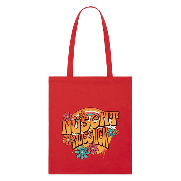 BERLINER RETRO-NÜSCHT MUSS ICK-Bio-Stoffbeutel - Rot