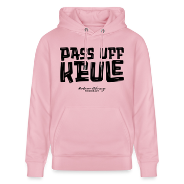 Berliner Spruch-PASS UFF KEULE-Unisex Bio-Hoodie mit Berliner Schnauze - Hellrosa