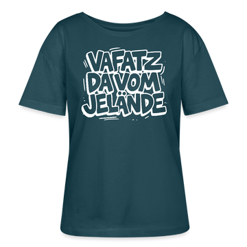 VAFATZ DA VOM JELÄNDE-Rundhals Frauen Bio-T-Shirt - Dunkles Petrol