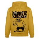 Berliner Spruch-KANNSTE KNICKEN-Unisex Bio-Hoodie mit Berliner Bär - Ocker
