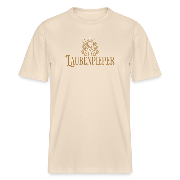 „LAUBENPIEPER“ Bio T-Shirt Unisex mit hochwertigem Druck – ideal für den Schrebergarten, aus 100% Baumwolle, nachhaltig und bequem. - Naturweiß