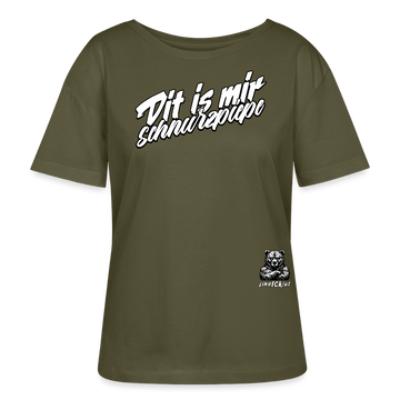 DIT IS MIR SCHNURZPIEPE-Rundhals Frauen Bio-T-Shirt - Khaki