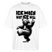 weisses Berlin Shirt Unisex mit Berliner Schnauze Spruch in schwarz  'ICK MACH WAT ICK WILL' und tanzendem Bär mit erhobenen Mittelfinger, Oversized Fit, Bio-Baumwolle. 