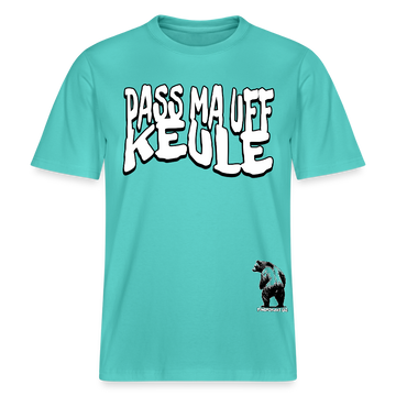pass ma uff keule-Relaxed Fit Unisex Bio-T-Shirt II - Poolblau