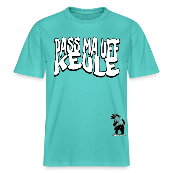 pass ma uff keule-Relaxed Fit Unisex Bio-T-Shirt II - Poolblau