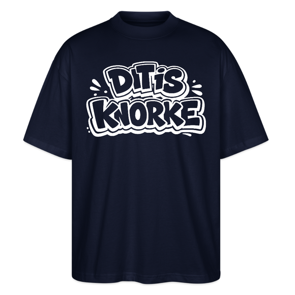 DIT IS KNORKE-Oversized Unisex Bio T-Shirt mit echt Berliner Schnauze - Navy