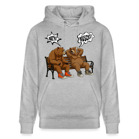 Berliner Bären mit Berliner Schnauze-WATN'? NÜSCHT-Unisex Bio-Hoodie - Grau meliert