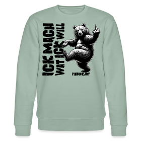 ICK MACH WAT ICK WILL-Unisex Bio-Sweatshirt - Helles Graugrün
