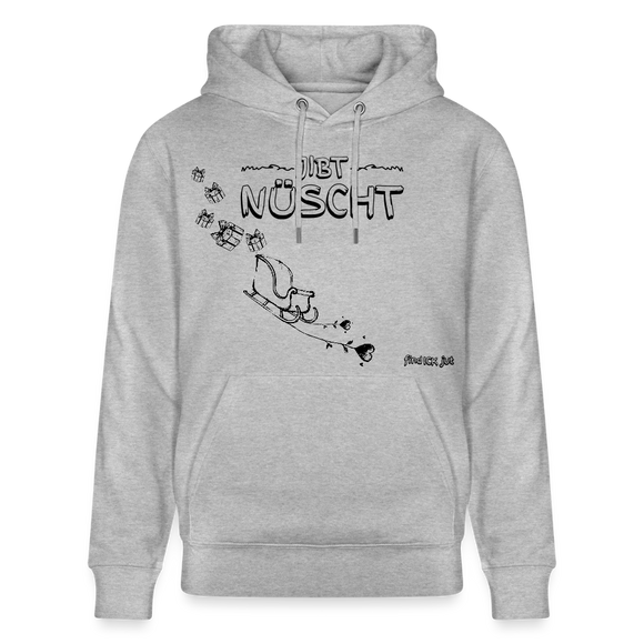 Weihnachten in Berlin 25-JIBT NÜSCHT-Unisex Bio-Hoodie II - Grau meliert