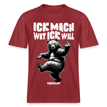 ICK MACH WAT ICK WILL-Relaxed Fit Unisex Bio-T-Shirt III - Erdrot