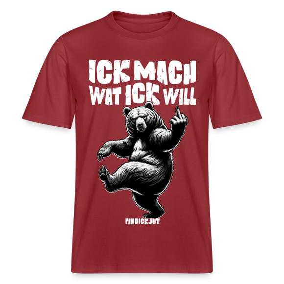 ICK MACH WAT ICK WILL-Relaxed Fit Unisex Bio-T-Shirt III - Erdrot
