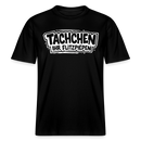 Berlin Shirt mit weissem Comicstyle-Print "TACHCHEN IHR FLITZPIEPEN"- RELAXED FIT Unisex Bio T-Shirt mit Berliner Schnauze - Schwarz