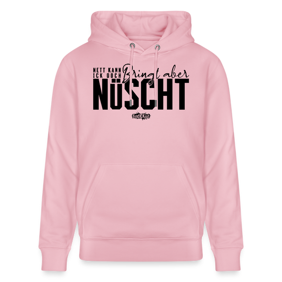 NETT KANN ICK OOCH. Berliner Spruch-Unisex Bio-Hoodie - Hellrosa