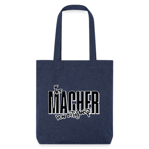 DER MACHER VON DIT JANZE - recycelter Heavyweight Stoffbeutel - melange Blue