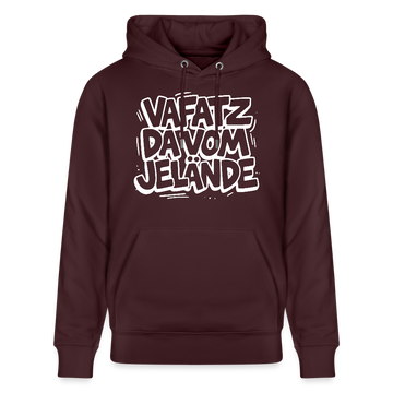 Berliner Kultspruch-VAFATZ DA VOM JELÄNDE-Unisex Bio-Hoodie - Maroon