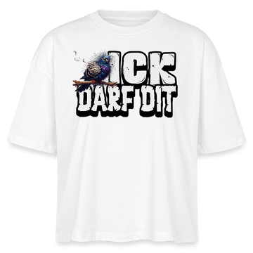 ICK DARF DIT|TAUBE-Frauen Boxy Bio-T-Shirt - Weiß