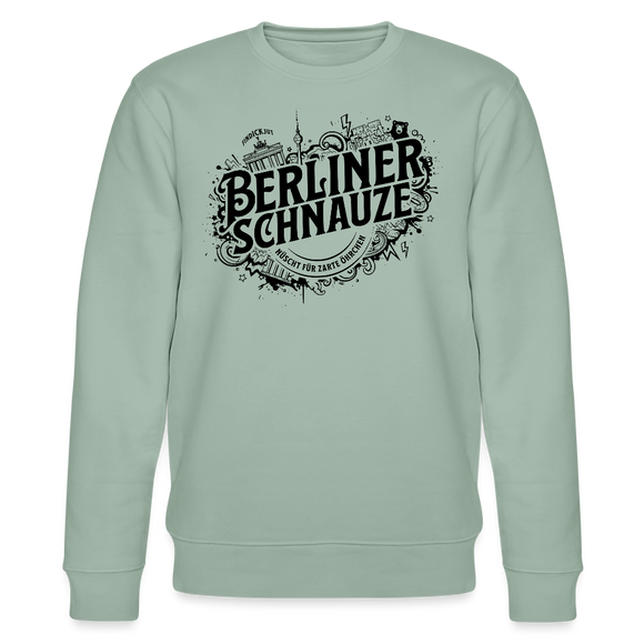 BERLINER SCHNAUZE- Unisex Bio-Sweatshirt - Helles Graugrün