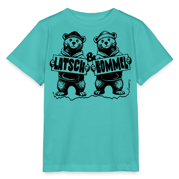 LATSCH & BOMMEL-Kinder Bio T-Shirt - Poolblau