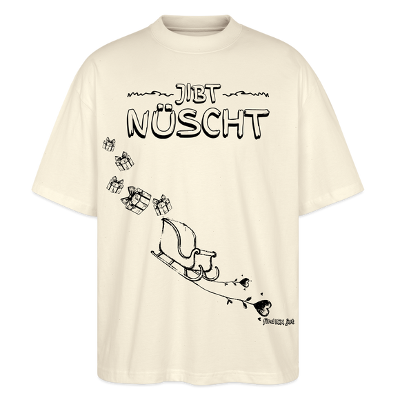 Weihnachten in Berlin 25-JIBT NÜSCHT-Oversized Unisex Bio T-Shirt - Weißgrau