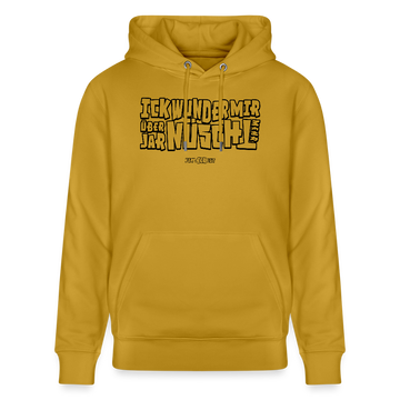 Berliner Spruch-ICK WUNDER MIR-Unisex Bio-Hoodie - Ocker