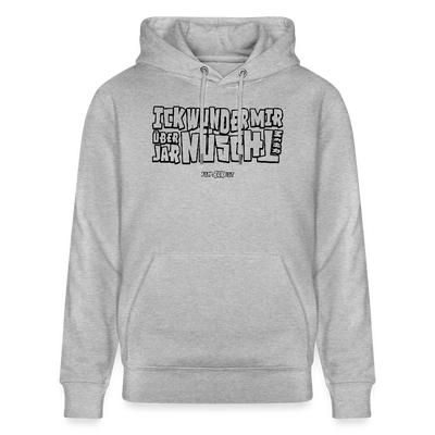 Berliner Spruch-ICK WUNDER MIR-Unisex Bio-Hoodie - Grau meliert