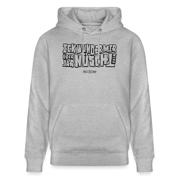 Berliner Spruch-ICK WUNDER MIR-Unisex Bio-Hoodie - Grau meliert