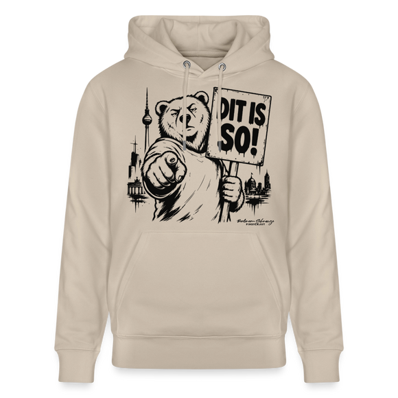 Berlin Souvenir Hoodie -DIT IS SO! – Unisex Bio-Hoodie mit Berliner Bär - Beige