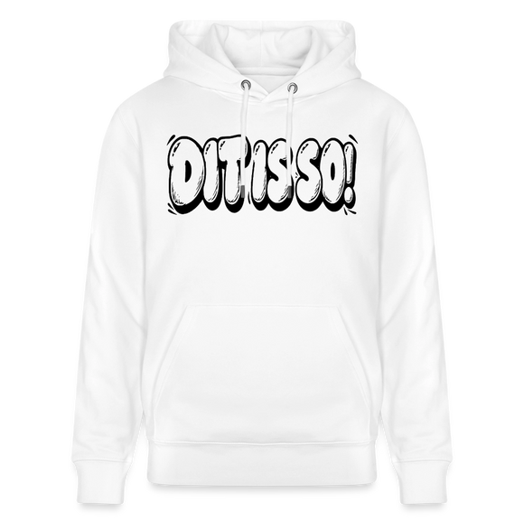 Berlin Hoodie „DIT IS SO!“ – Unisex Bio-Hoodie mit Berliner Schnauze - Weiß
