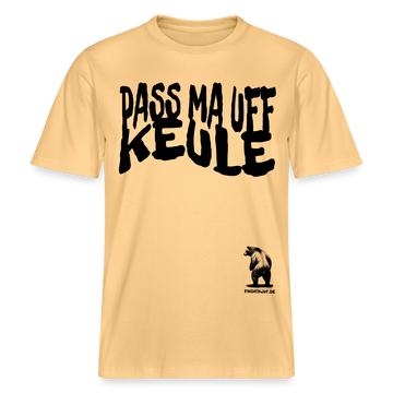 PASS MA UFF KEULE - Relaxed Fit Unisex Bio-T-Shirt - Hellgelb