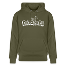 Unisex Bio-Hoodie mit dem Original Berliner Spruch - Flitzpiepe - Khaki Grün