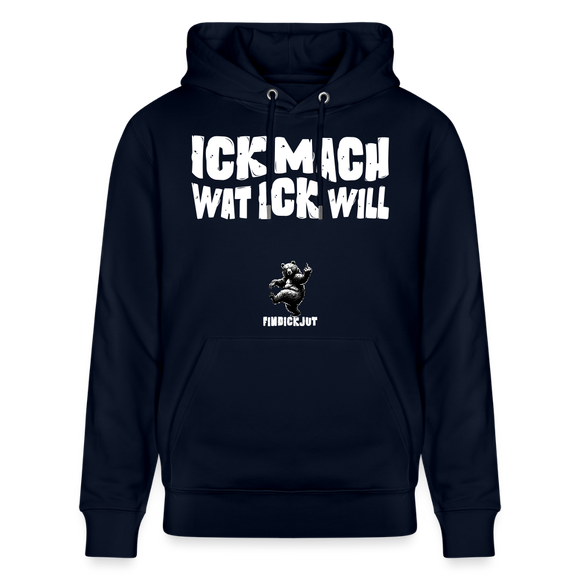 ICK MACH WAT ICK WILL-Unisex Bio-Hoodie - Navy