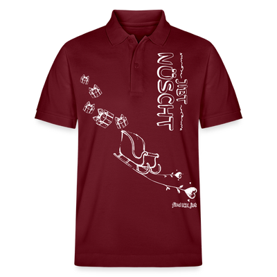 Weihnachten in Berlin2025-JIBT NÜSCHT-Unisex Bio-Poloshirt - Burgunderrot
