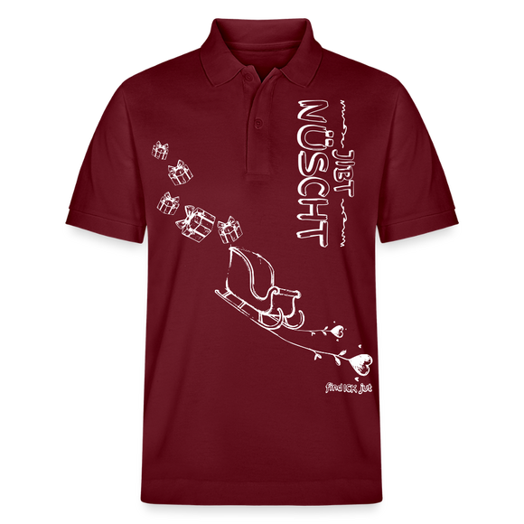 Weihnachten in Berlin2025-JIBT NÜSCHT-Unisex Bio-Poloshirt - Burgunderrot