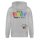 LIEBE IS BUNT-Unisex Bio-Kapuzenjacke - Grau meliert