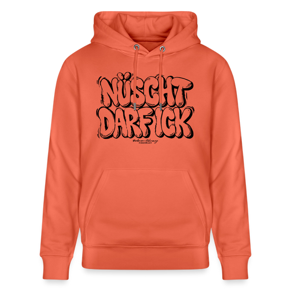 Berliner Spruch-NÜSCHT DARF ICK-Unisex Bio-Hoodie - Hellrot