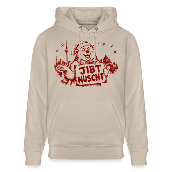 Berlin Weihnachts-Souvenir 2026- JIBT NÜSCHT-Unisex Bio-Hoodie - Beige