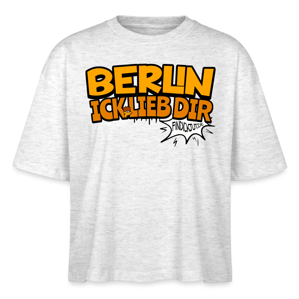 BERLIN ICK LIEB DIR - Frauen Boxy Bio-T-Shirt - Weiß meliert