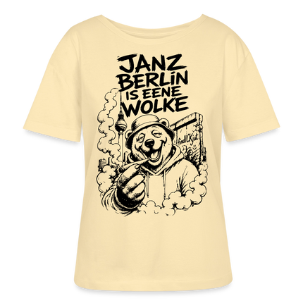 JANZ BERLIN IS EENE WOLKE-Rundhals Frauen Bio-T-Shirt - Creme