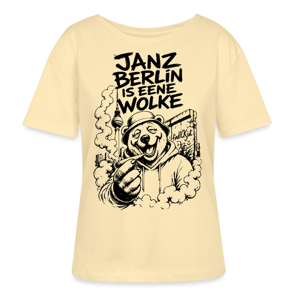 JANZ BERLIN IS EENE WOLKE-Rundhals Frauen Bio-T-Shirt - Creme
