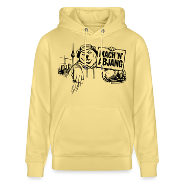 Berliner Spruch- MACH 'N ABJANG -Unisex Bio-Hoodie - Gelb Viva 