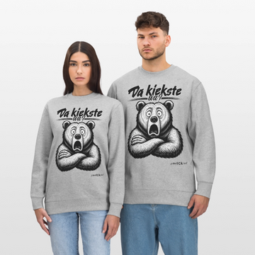 Da kiekste, wa?-Unisex Bio-Sweatshirt - Grau meliert